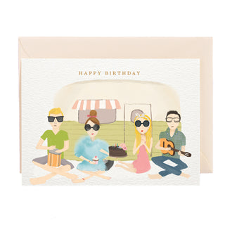 Tarjeta de felicitación de cumpleaños para campistas
