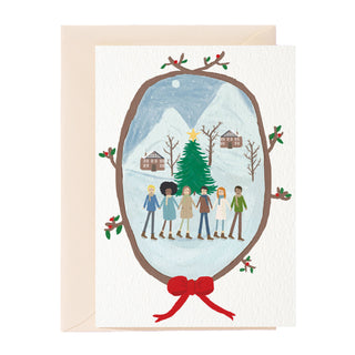 Tarjeta de felicitación de paisaje invernal
