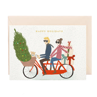 Tarjeta de felicitación en tándem con "Felices fiestas"
