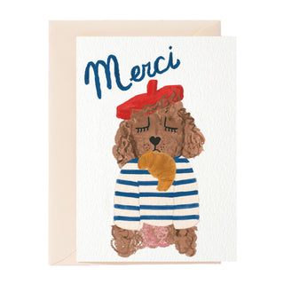 Tarjeta de felicitación Gracias perro caniche